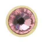 Gouden microdermal top met kristal lichtroze