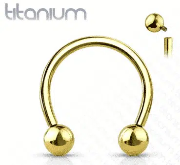 Titanium intern geschroefde circular barbell