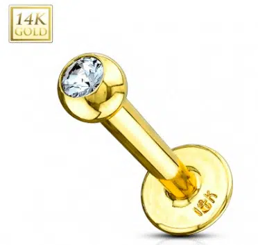 14 karaats gouden jewelled labret