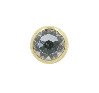 Gouden microdermal top met kristal
