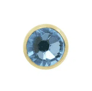 Gouden microdermal top met kristal aqua