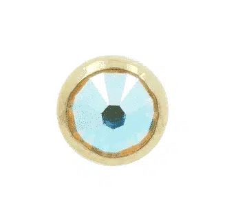 Gouden microdermal top met kristal crystal AB