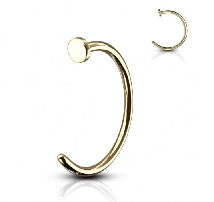 Titanium open neusring goud