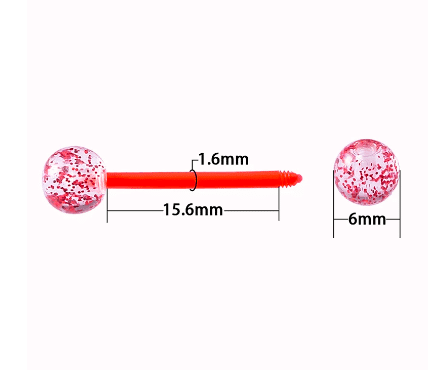 Gekleurde rechte barbell van acryl met glitters