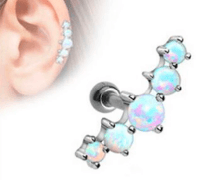 Jewelled cluster piercing opaal