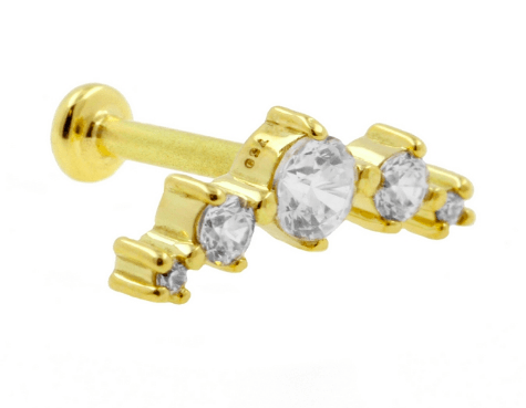 18 Karaats Gouden cluster piercing
