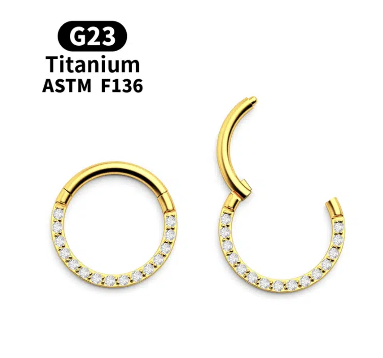 Titanium clickring goud