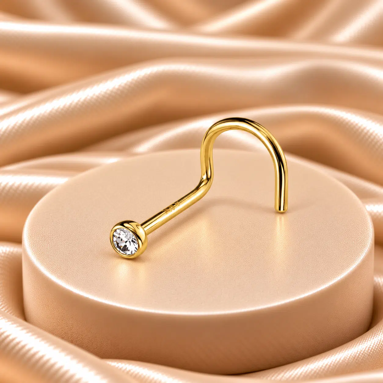 Neuspiercing met ronde Zirkonia