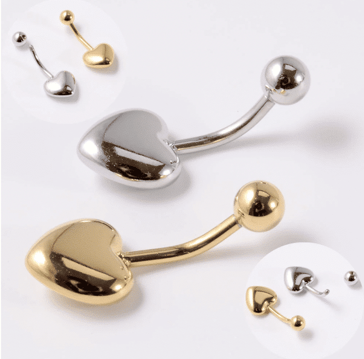 Navelpiercing met vast hartje