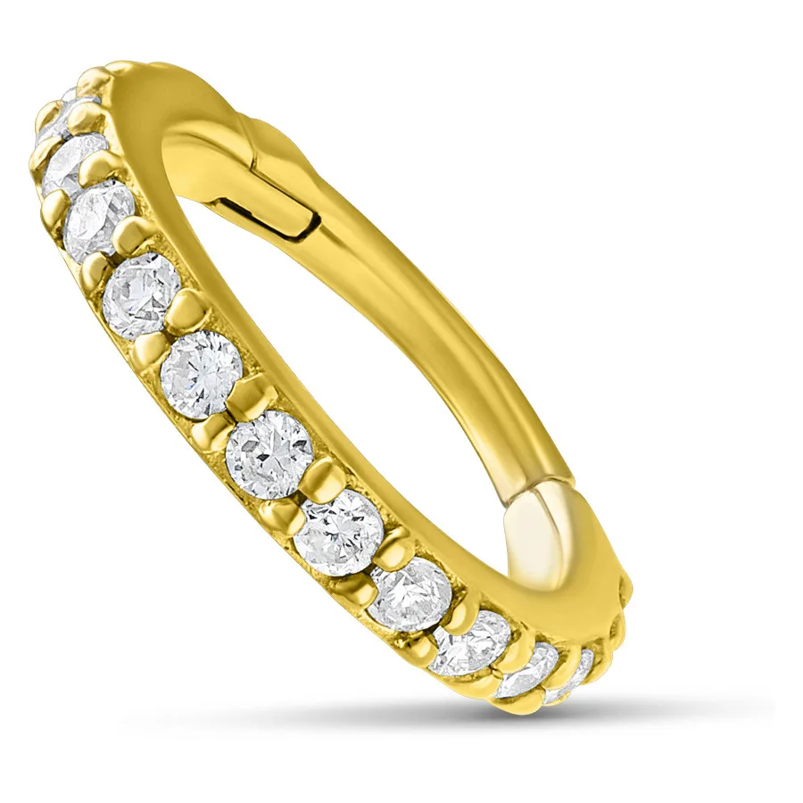 14 karaats gouden segmentring met echt diamant