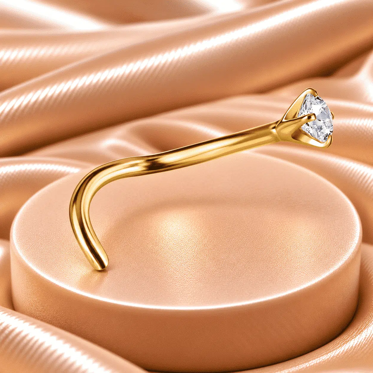 18 Karaats Gouden neuspiercing met Diamant