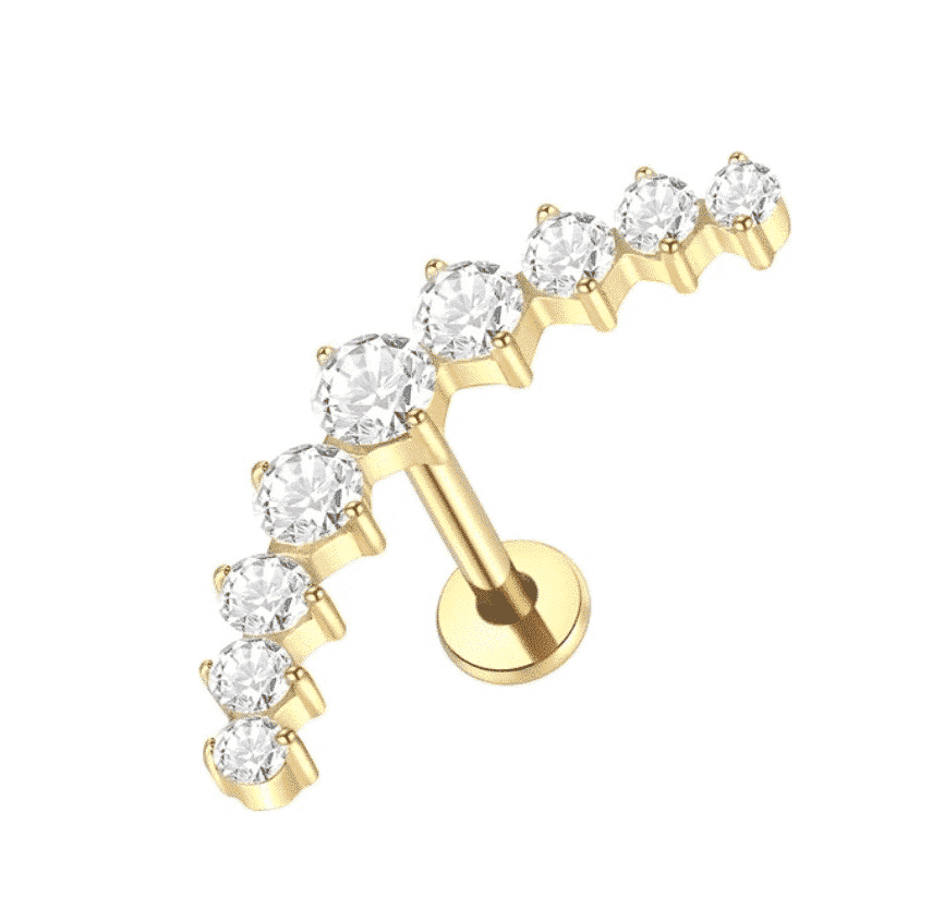Jewelled titanium cluster piercing