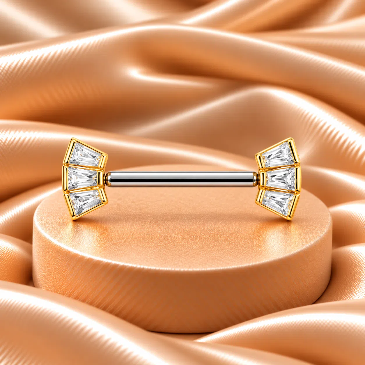Barbell Met Gouden Trapezoids
