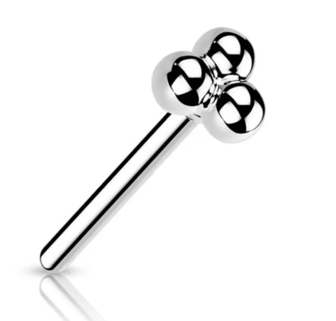 Titanium threadless 3mm triple dots