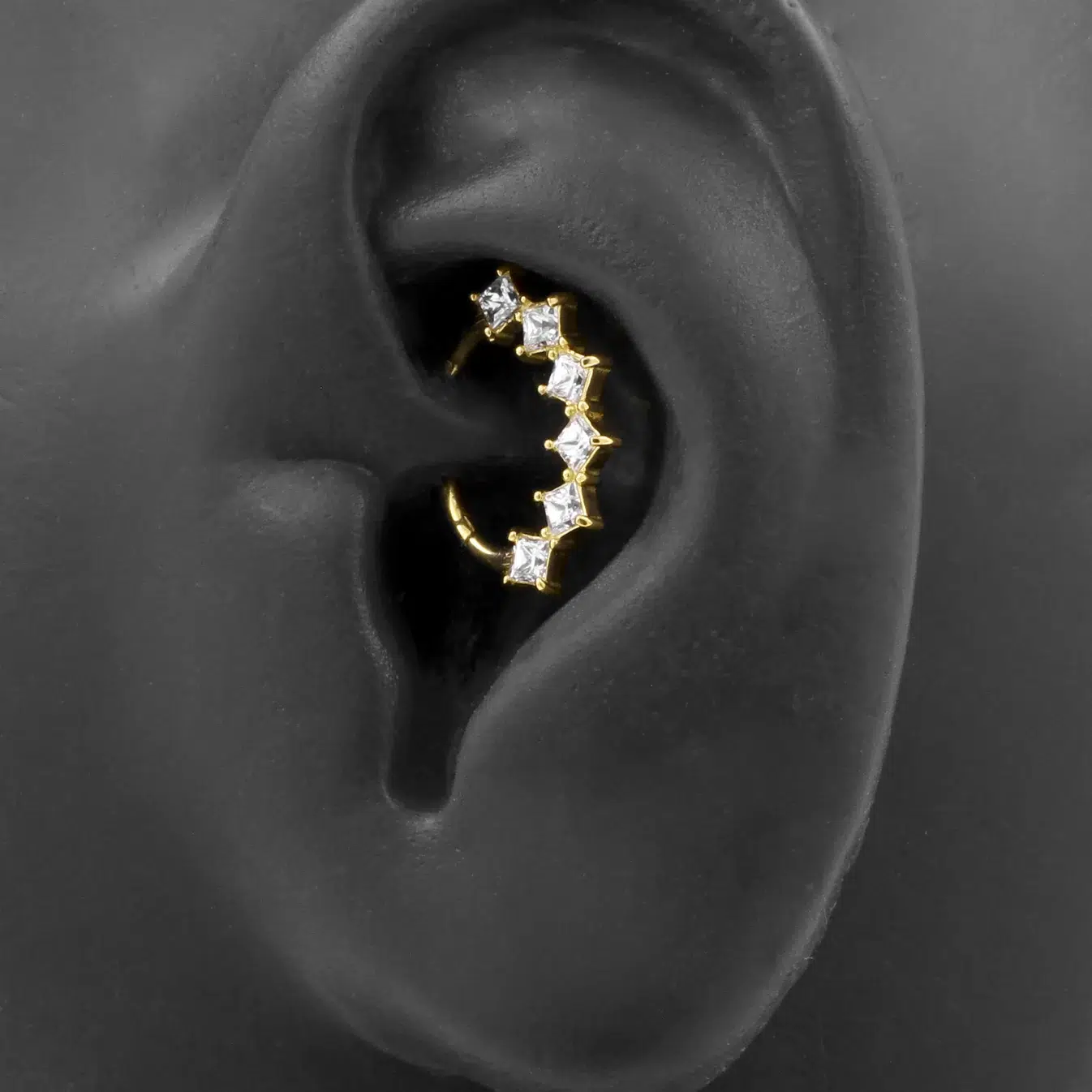 18 Karaats Gouden segmentring Squares