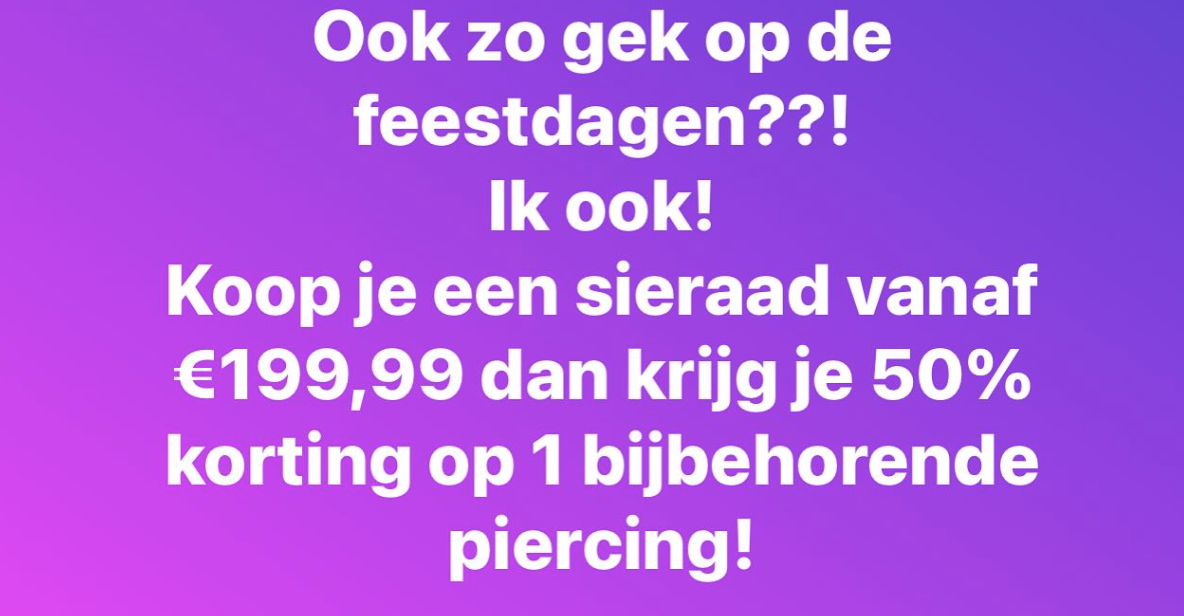 Actie feestdagen 2025