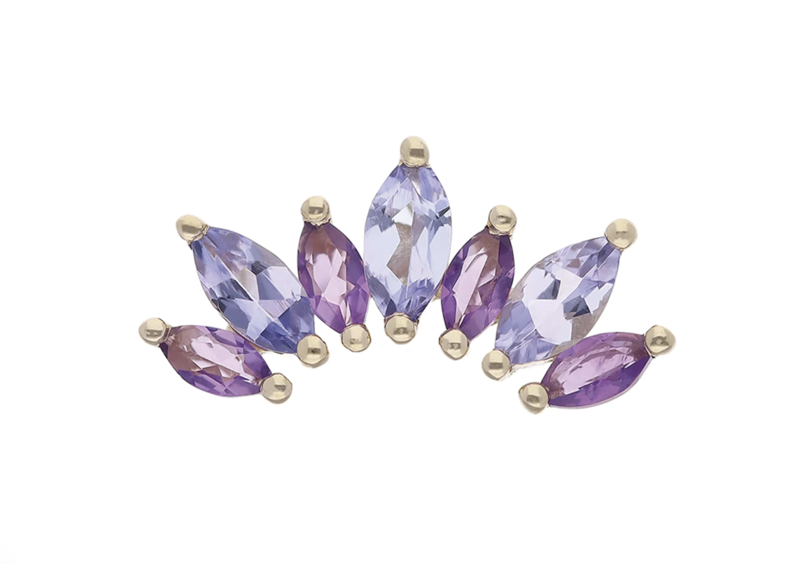 14 Karaats Gouden Ruthie Tanzaniet en Amethist