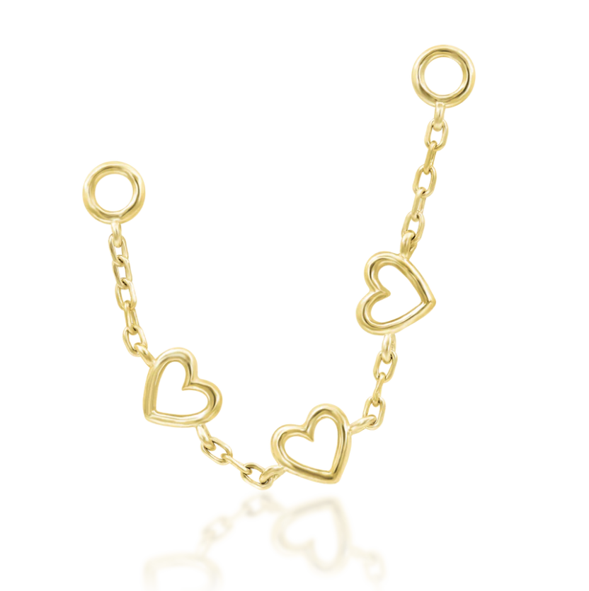 Premium Junipurr 14 Karaats Gouden Chain met hartjes