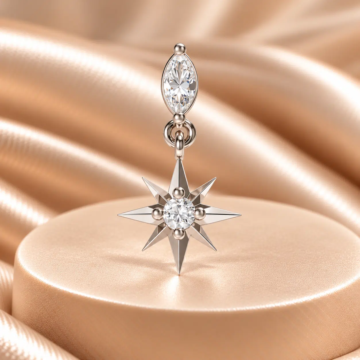 Starburst Dangle witgoud
