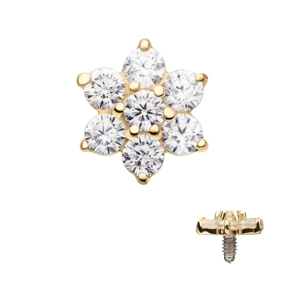 14 Karaats Gouden Microdermal flower top