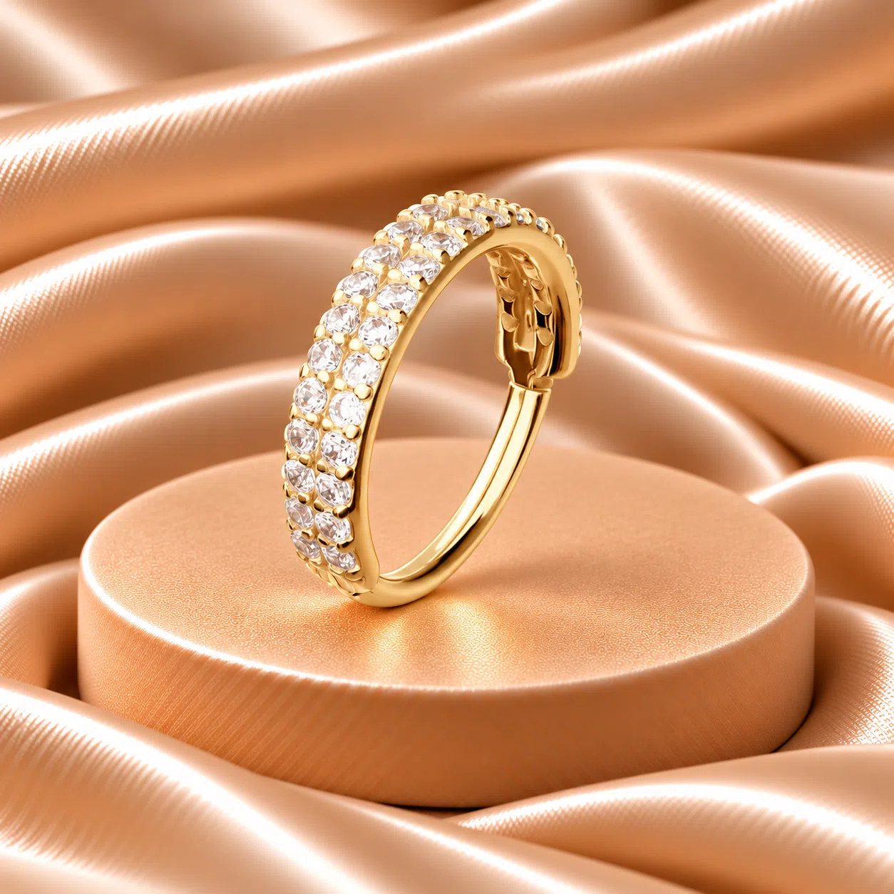 clickring met dubbele rij kristallen
